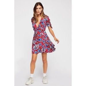 Free People Glow Up Mini Dress Cherry Red